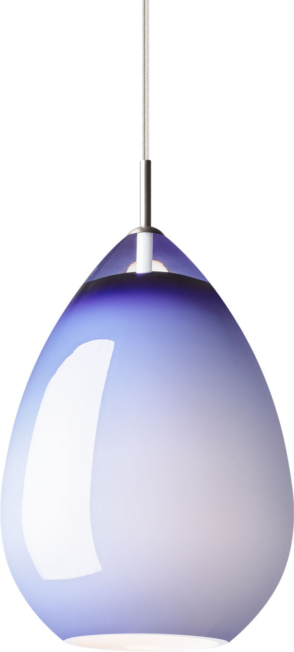 Alina Grande Pendant Steel Blue Satin Nickel A19 LED 2700K 90 CRI 120V