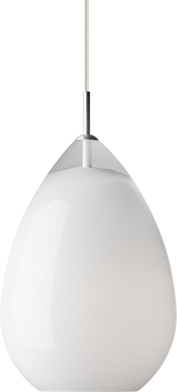 Alina Grande Pendant White Satin Nickel Bulb Not Included