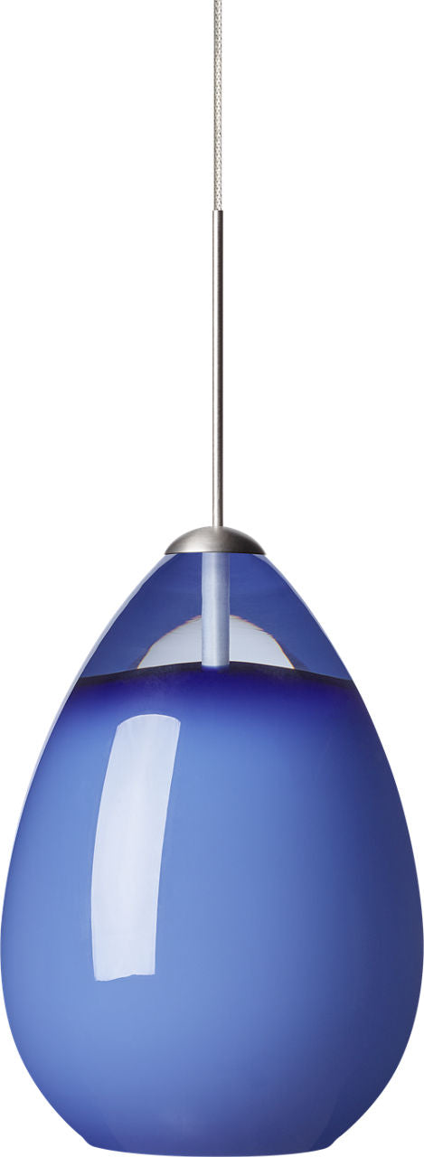 Alina Pendant | Satin Nickel | Steel Blue Glass MonoRail Bulb(s) Not Included