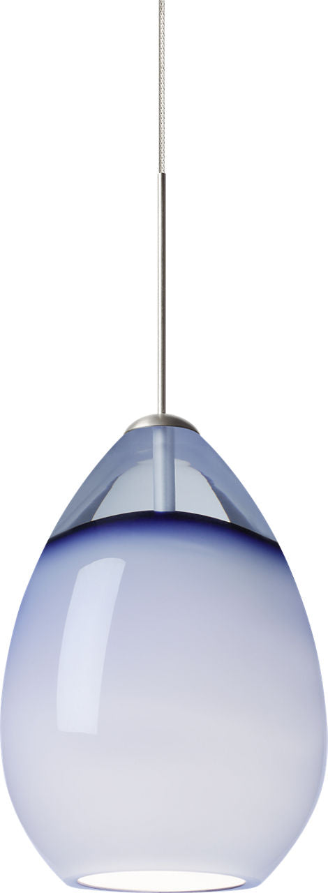 Alina Pendant | Satin Nickel | Steel Blue Glass MonoRail Bulb(s) Included