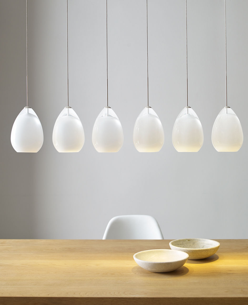 Alina Pendant | Satin Nickel | White Glass FreeJack Bulb(s) Included