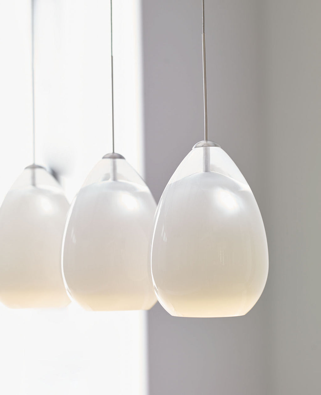 Alina Pendant | Satin Nickel | White Glass FreeJack Bulb(s) Included