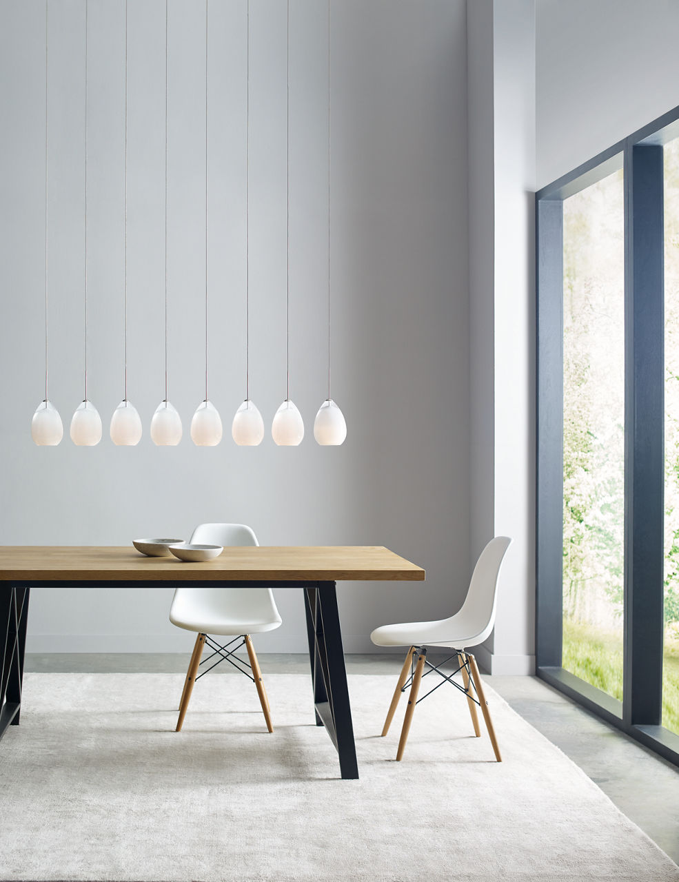 Alina Pendant | Satin Nickel | White Glass FreeJack Bulb(s) Included