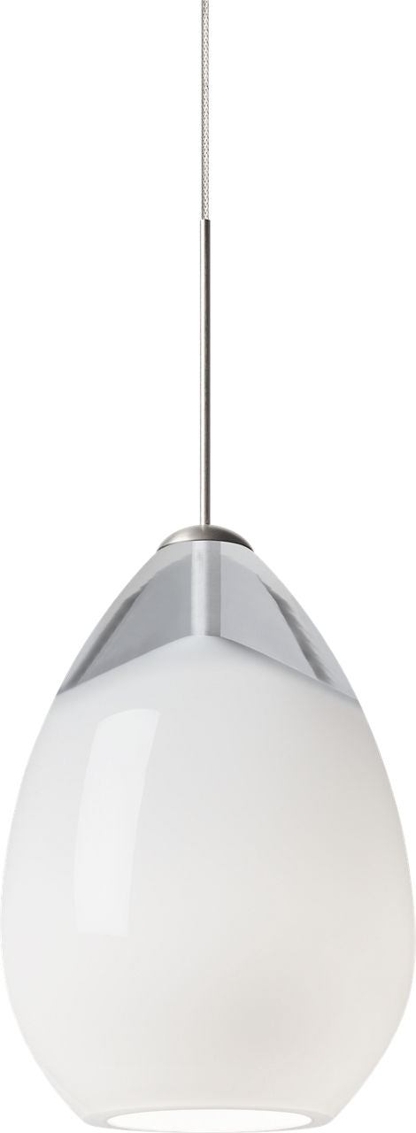 Alina Pendant | Satin Nickel | White Glass MonoRail Bulb(s) Not Included