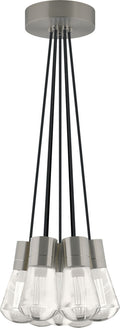 Alva Pendant 7-LITE CHANDELIER Black Cord Satin Nickel 3000K-2200K 90 CRI led 90 cri warm color dimming 3000-2200k 120v (t24)