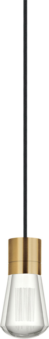 Alva 1-Light Pendant | Natural Brass | Black Cord 3000-2200K