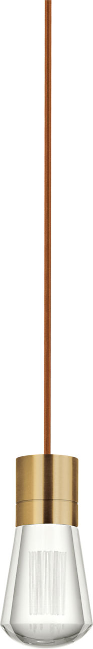 Alva 1-Light Pendant | Natural Brass | Black Cord 3000-2200K