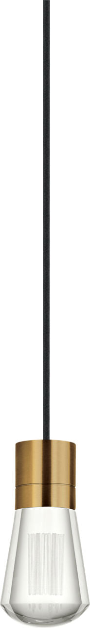 Alva 1-Light Pendant | Natural Brass | Black Cord 2700K