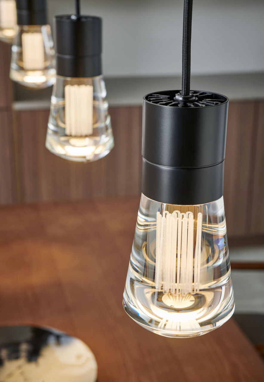 Alva 1-Light Pendant | Black | Black Cord 3000-2200K