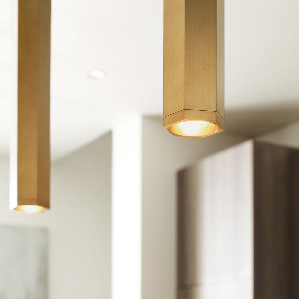 Blok Large Pendant | Aged Brass and Aged Brass |  FreeJack Bulb(s) Not Included