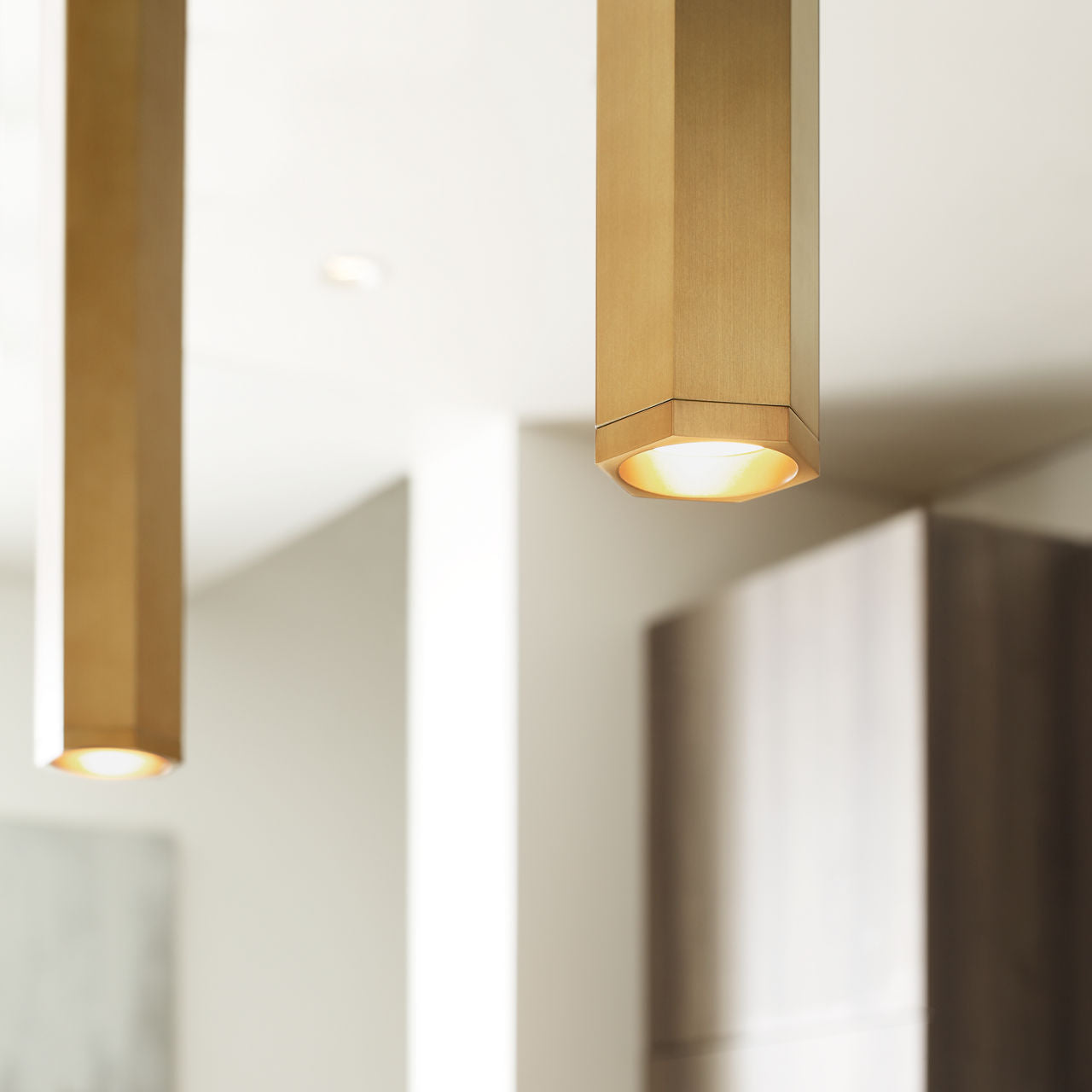 Blok Large Pendant | Aged Brass and Aged Brass |  FreeJack Bulb(s) Included