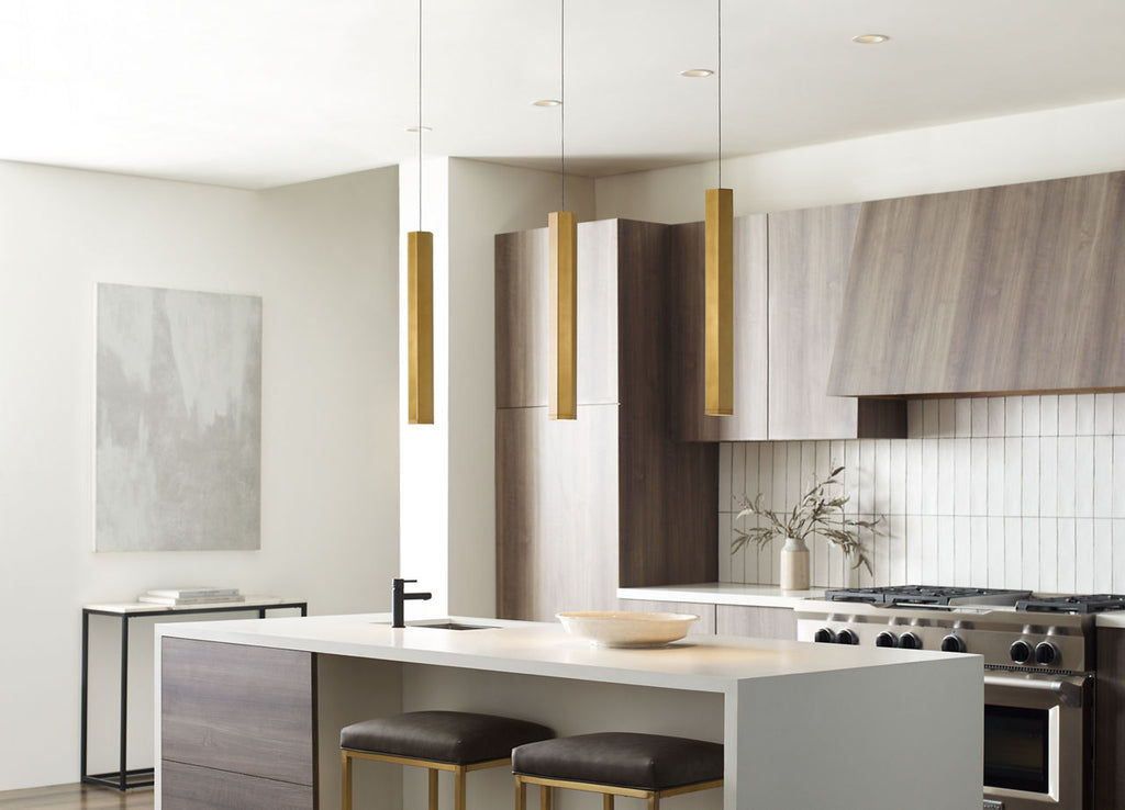 Blok Large Pendant | Aged Brass and Aged Brass |  FreeJack Bulb(s) Included