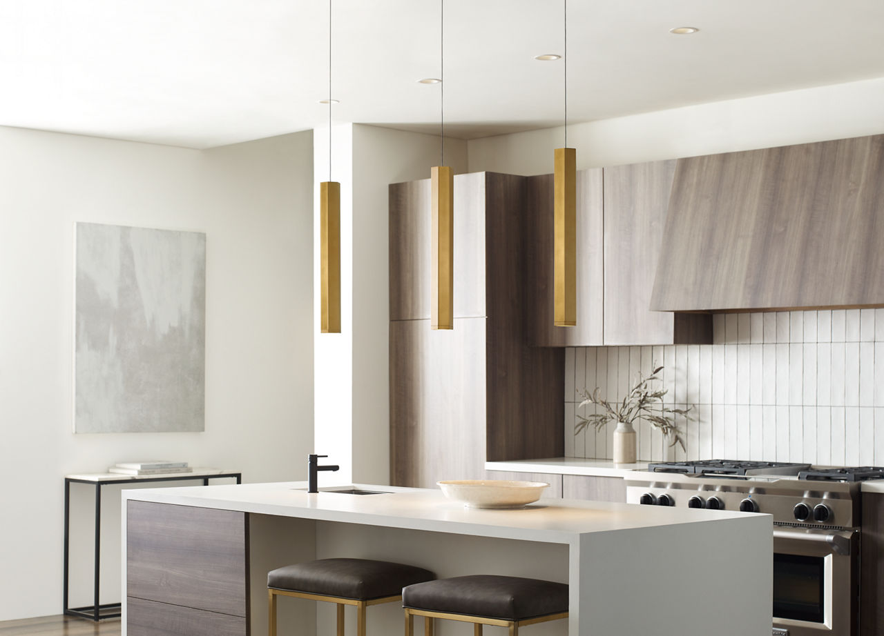 Blok Large Pendant | Aged Brass and Aged Brass |  FreeJack Bulb(s) Included