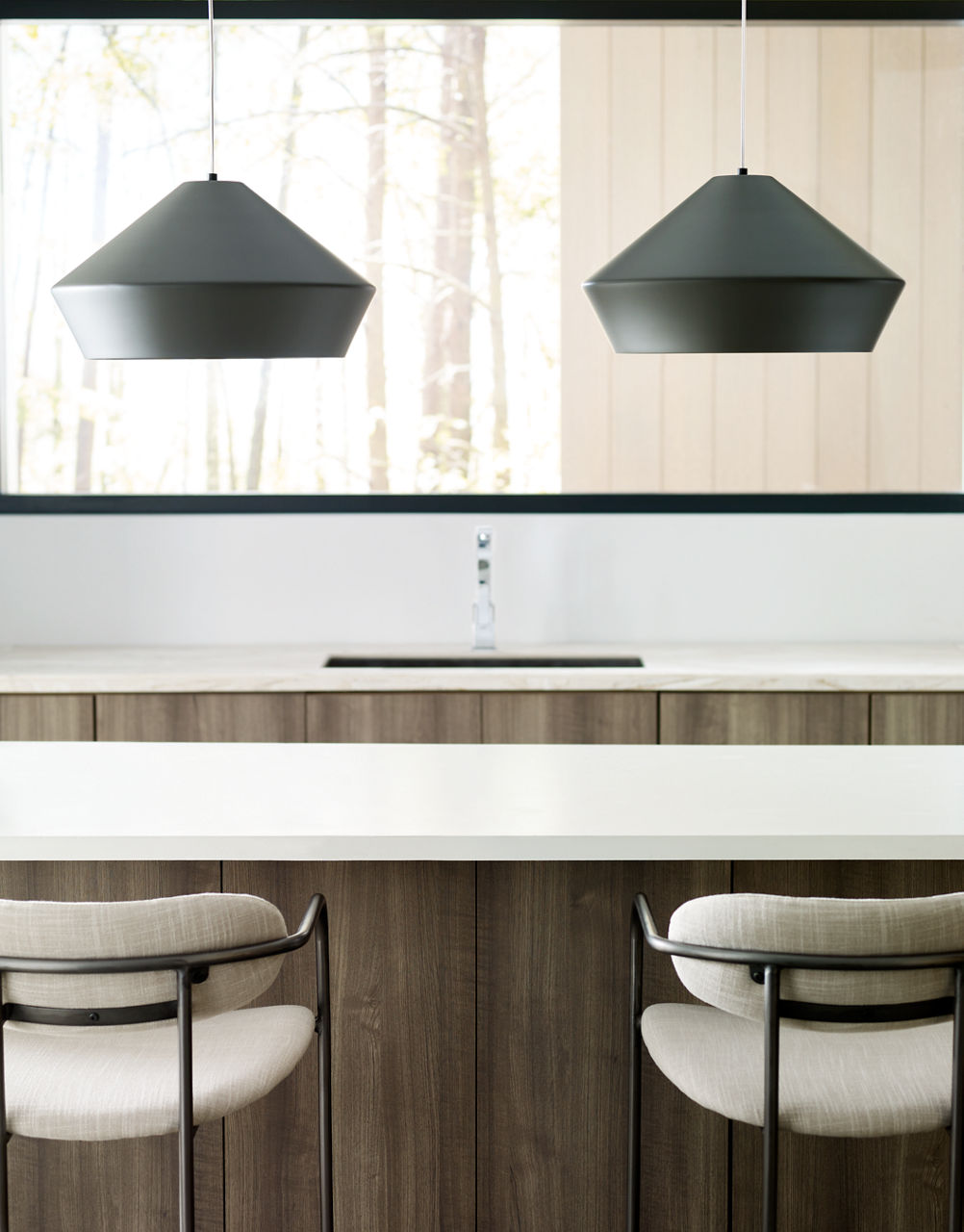 Brummel Grande Pendant | Satin Nickel | Charcoal Gray Bulb(s) Not Included