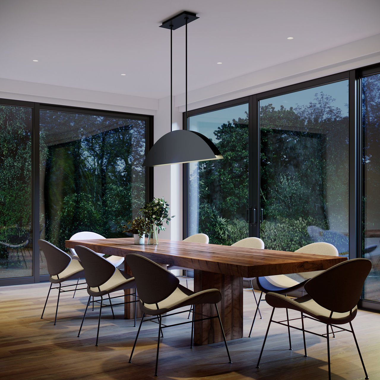 Bau 50 Linear Suspension Nightshade Black LED 90 CRI 3000K 120V