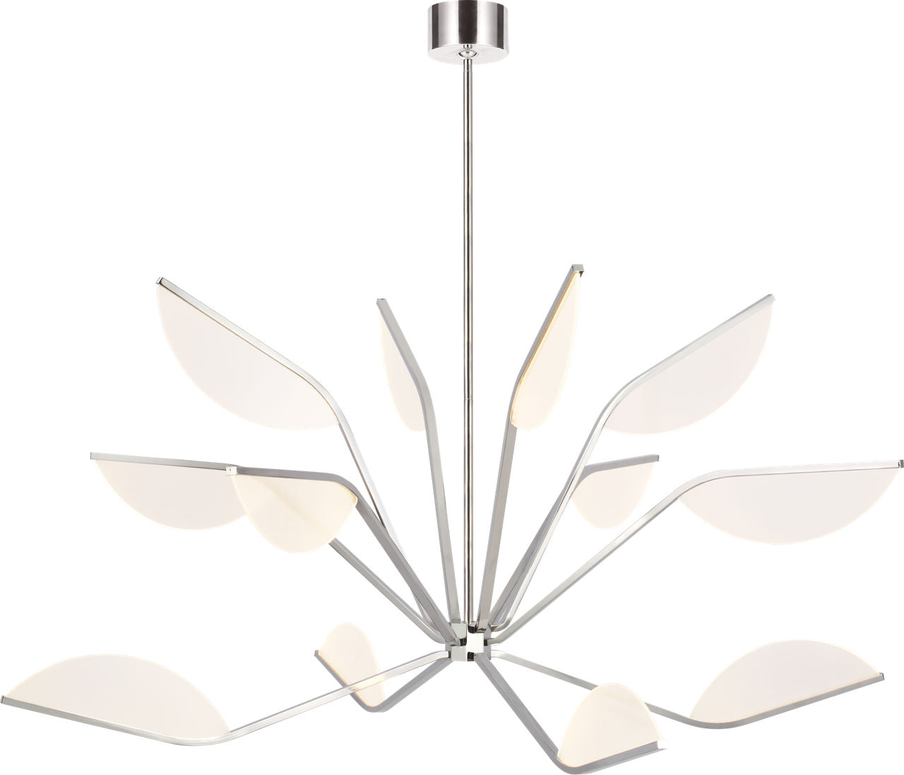 Belterra 48 Chandelier 48" Diameter polished nickel 3000K 90 CRI integrated led 90 cri 3000k 120v
