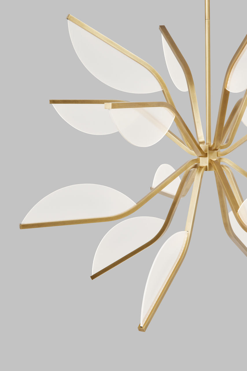 Belterra 38 Globe Chandelier 38" Globe Natural Brass LED 90 CRI 3000K 120V