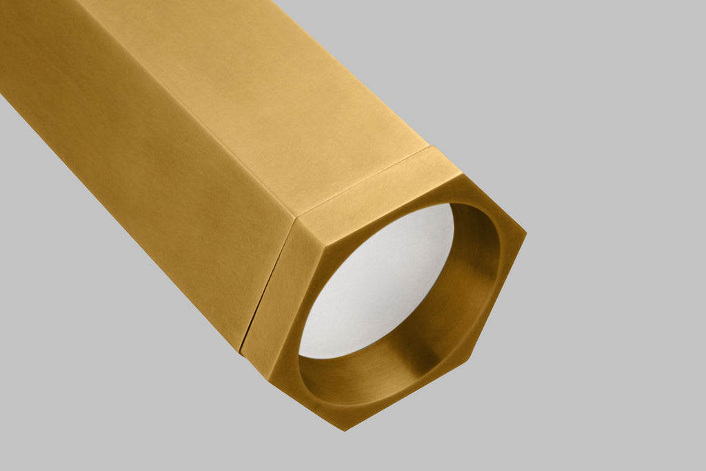 Blok Large Pendant | Aged Brass and Aged Brass |  MonoRail Bulb(s) Included