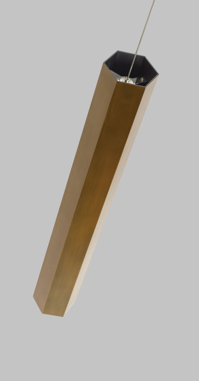 Blok Large Pendant | Aged Brass and Aged Brass |  FreeJack Bulb(s) Included