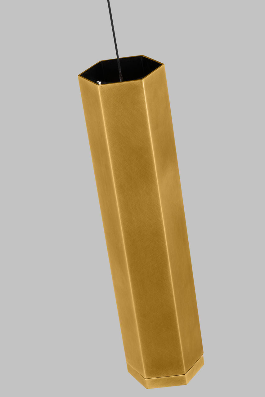 Blok Small Pendant | Aged Brass and Aged Brass |  Monopoint Bulb(s) Included