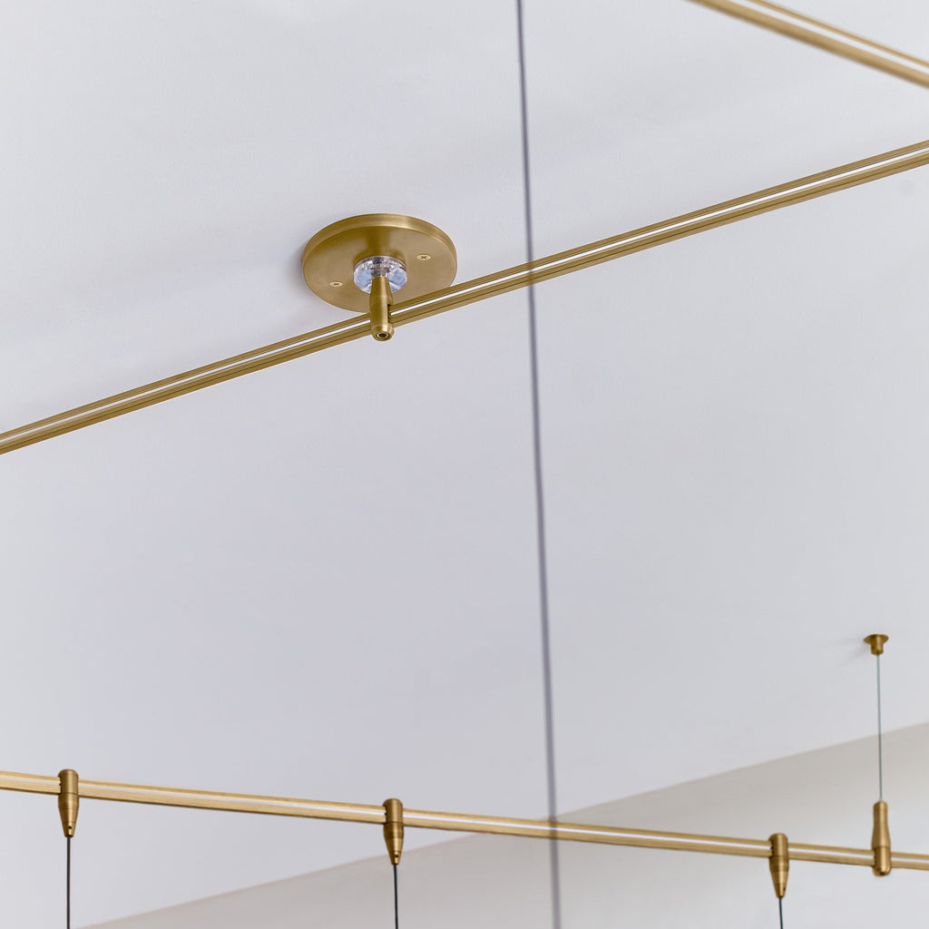 Blok Large Pendant | Aged Brass and Aged Brass |  MonoRail Bulb(s) Included