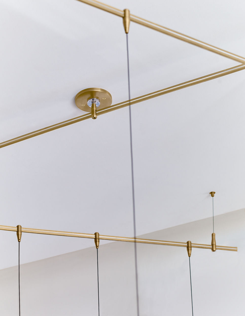 Blok Small Pendant | Aged Brass and Aged Brass |  MonoRail Bulb(s) Not Included