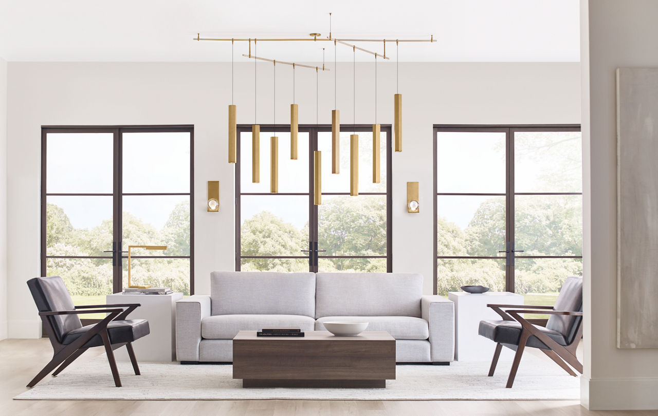 Blok Small Pendant | Aged Brass and Aged Brass |  MonoRail Bulb(s) Included