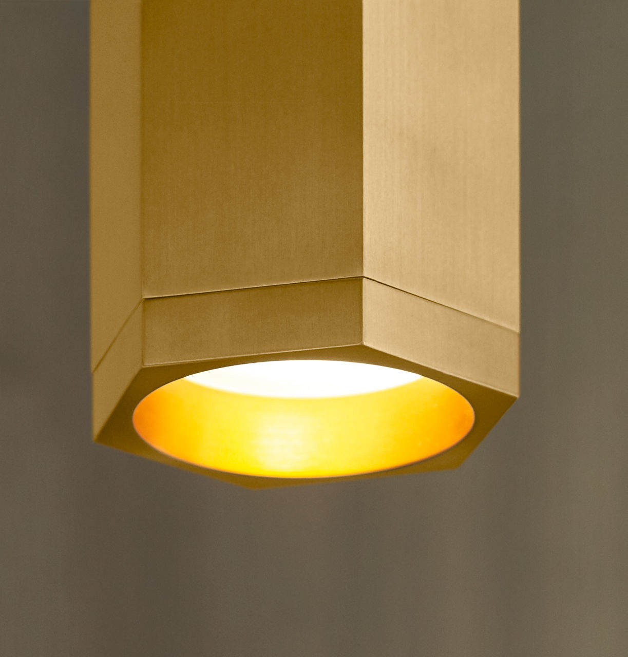 Blok Small Pendant | Aged Brass and Aged Brass |  MonoRail Bulb(s) Not Included