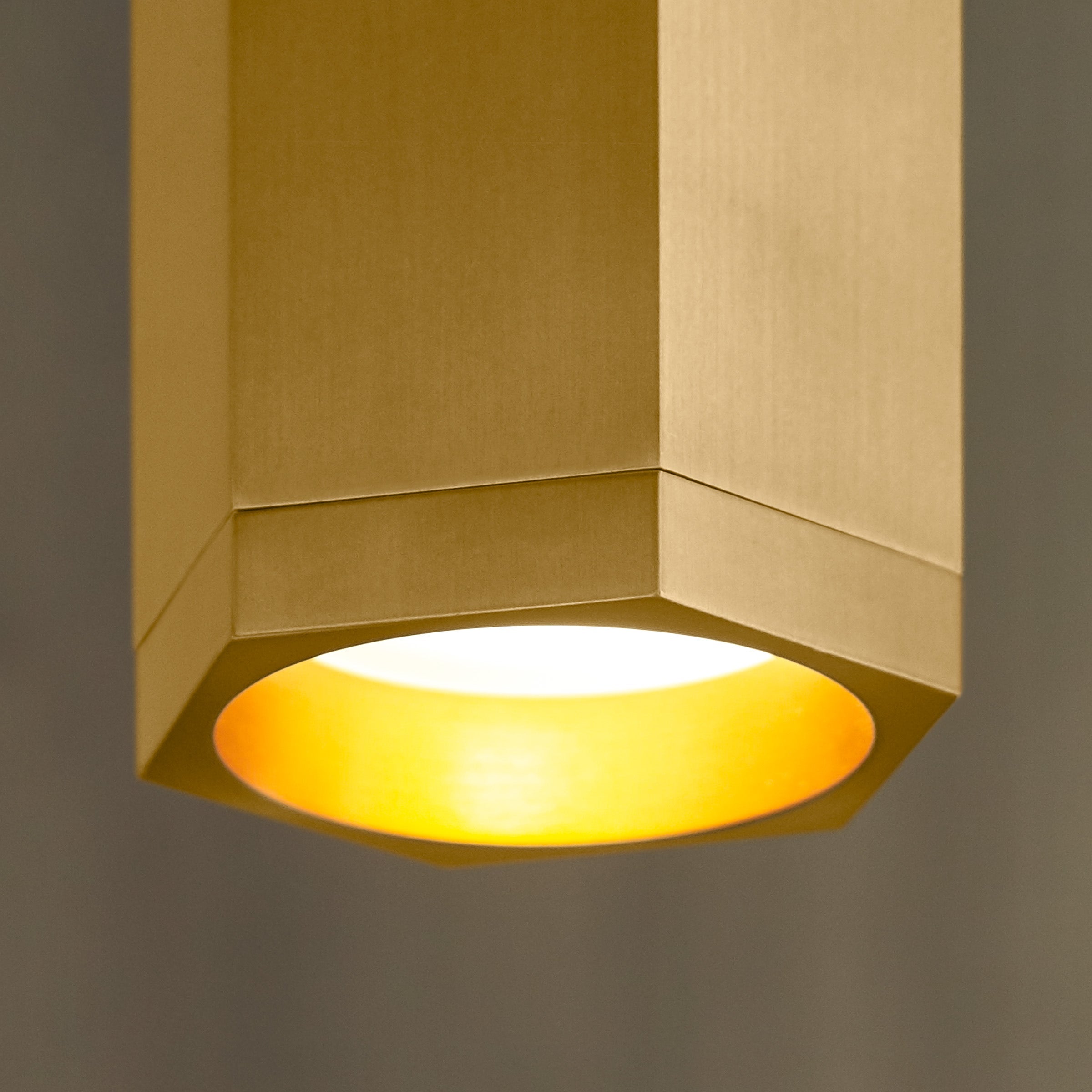 Blok Small Pendant | Aged Brass and Aged Brass |  MonoRail Bulb(s) Included