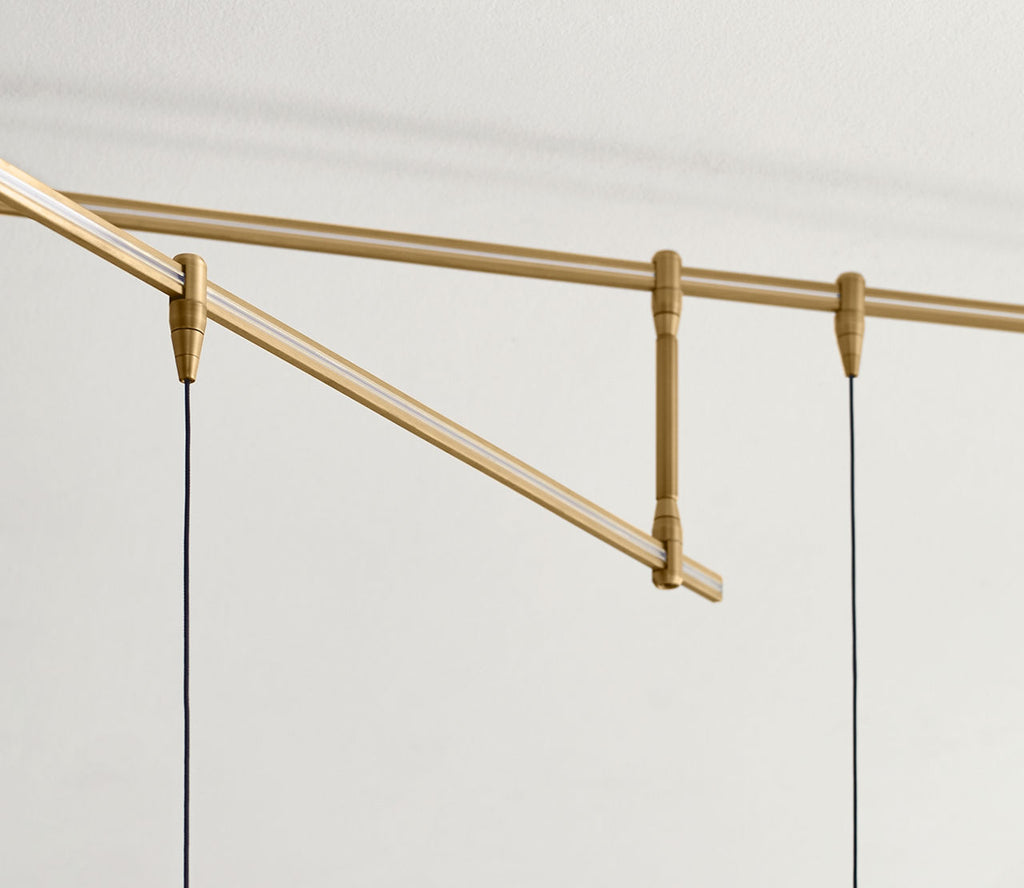 Blok Small Pendant | Aged Brass and Aged Brass |  MonoRail Bulb(s) Not Included