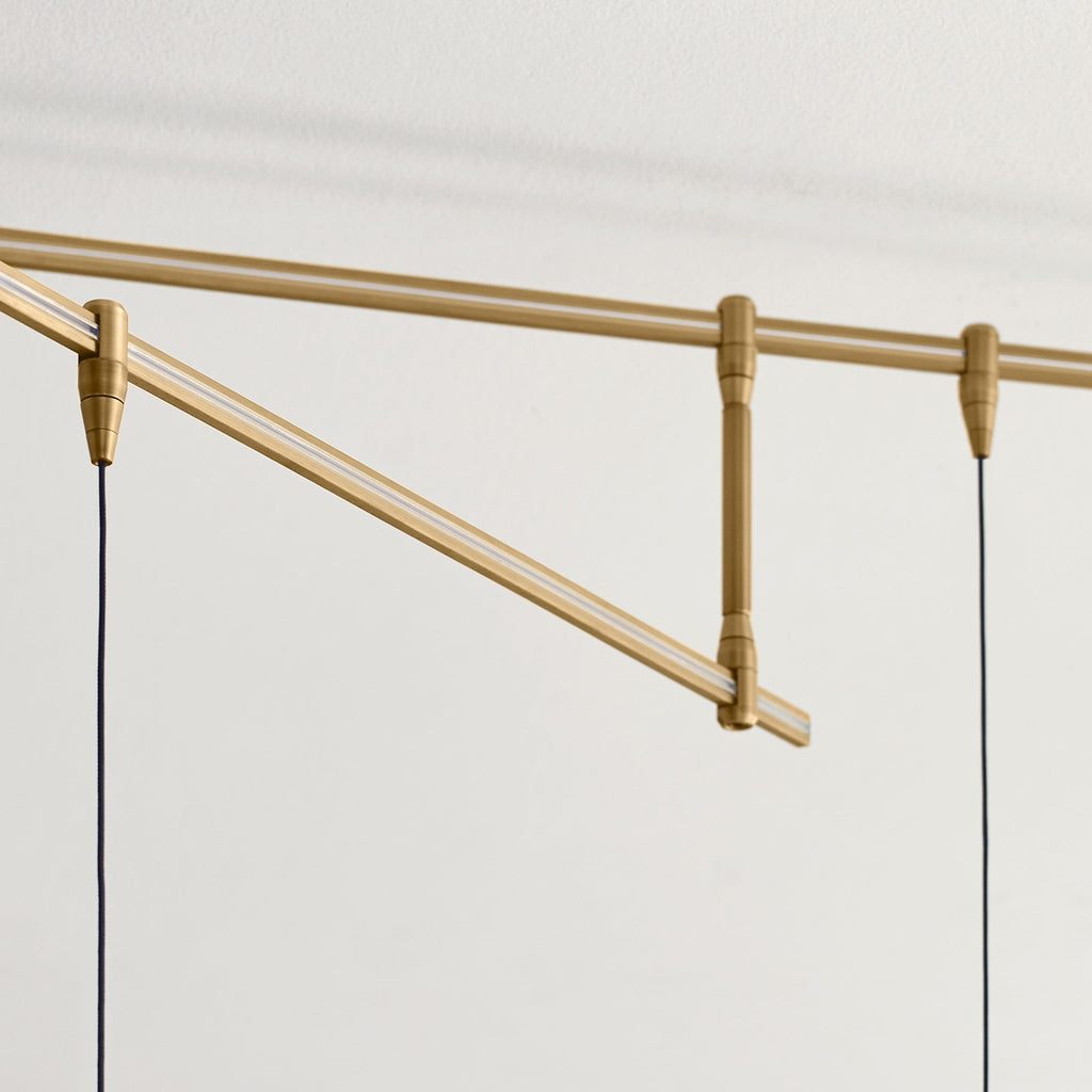 Blok Small Pendant | Aged Brass and Aged Brass |  MonoRail Bulb(s) Included