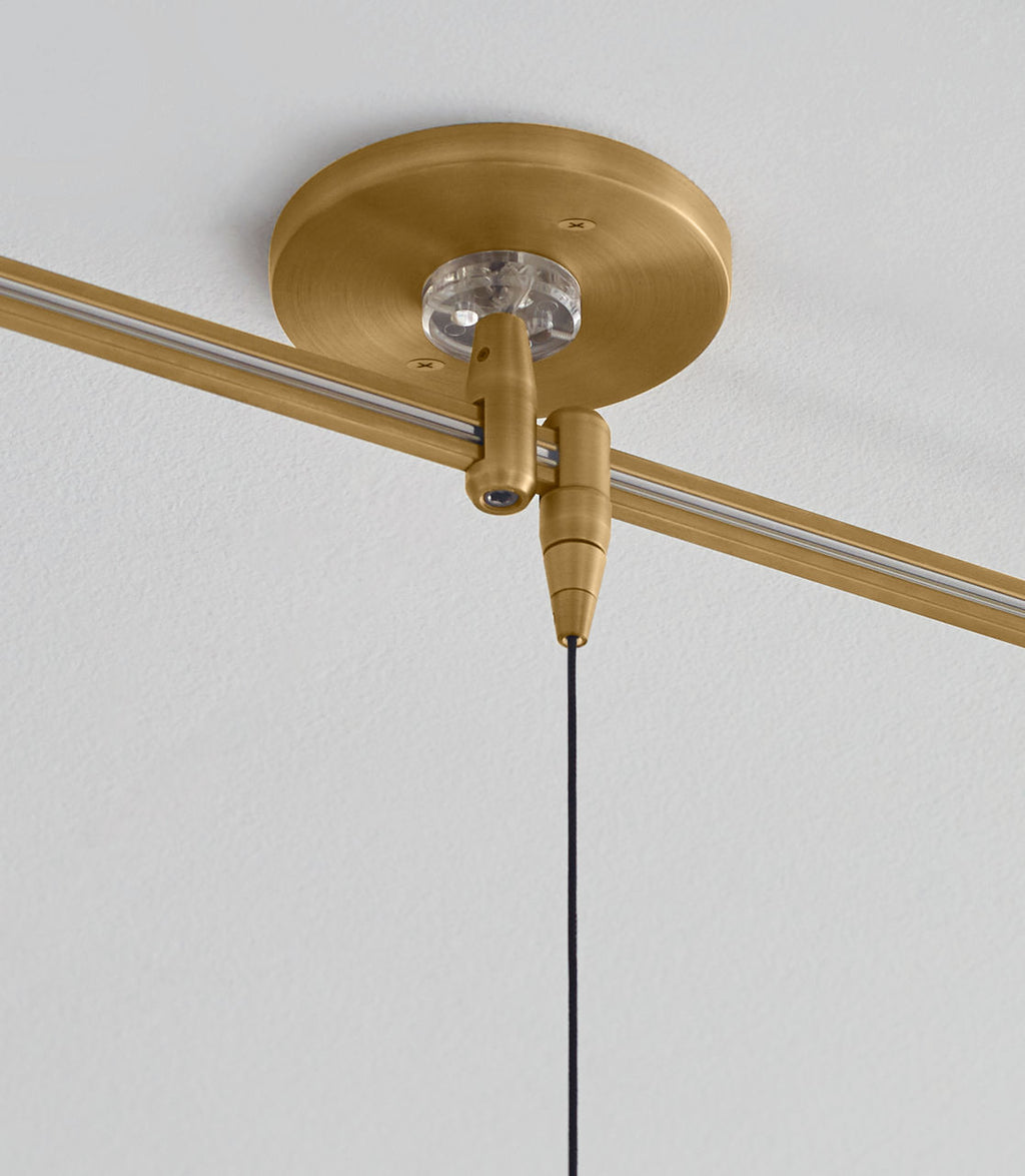 Blok Small Pendant | Aged Brass and Aged Brass |  MonoRail Bulb(s) Not Included