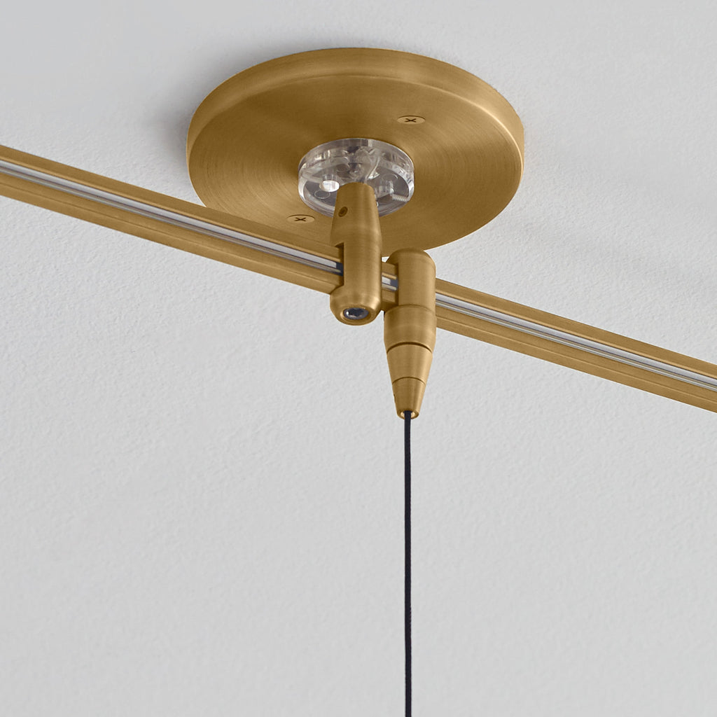 Blok Small Pendant | Aged Brass and Aged Brass |  MonoRail Bulb(s) Included