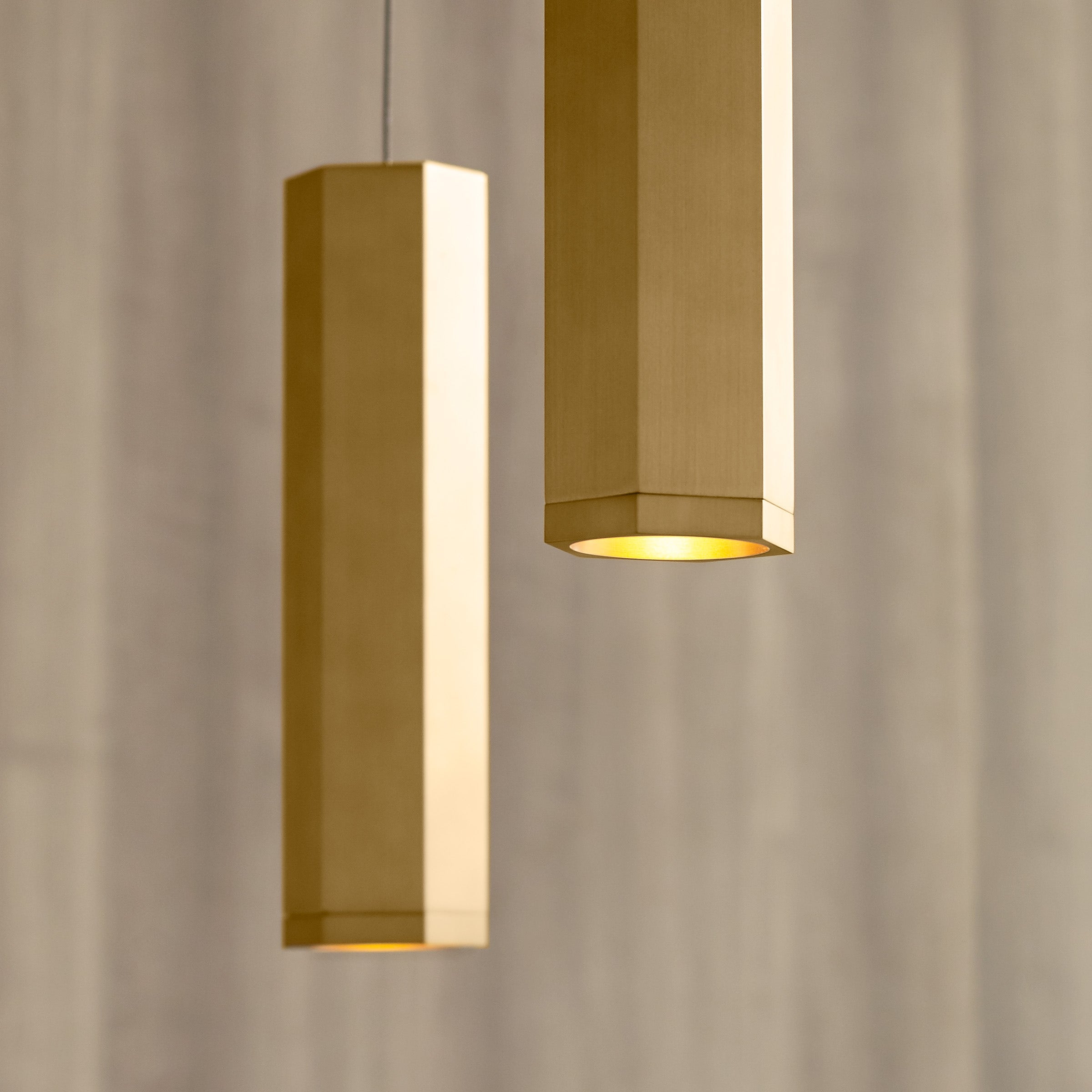 Blok Small Pendant | Aged Brass and Aged Brass |  MonoRail Bulb(s) Included
