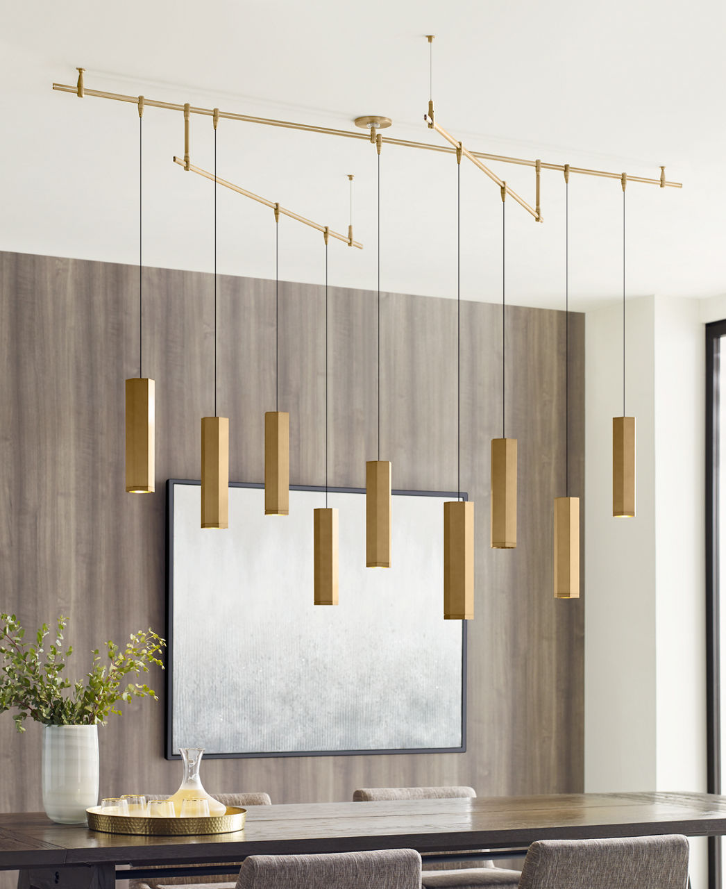 Blok Small Pendant | Aged Brass and Aged Brass |  MonoRail Bulb(s) Not Included