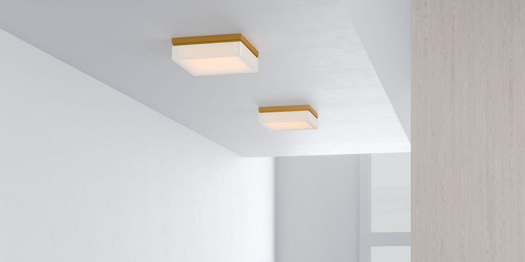 Boxie Large Flush Mount Large Satin Nickel LED 90 CRI 3000K 120-277V
