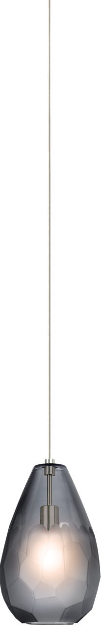 Briolette Grande Pendant | Smoke Satin Nickel Bulb Not Included