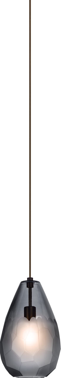 Briolette Grande Pendant Smoke Satin Nickel A19 LED 2700K 90 CRI 120V