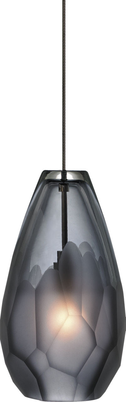 Briolette Pendant | Satin Nickel | Frost glass FreeJack Bulb(s) Included