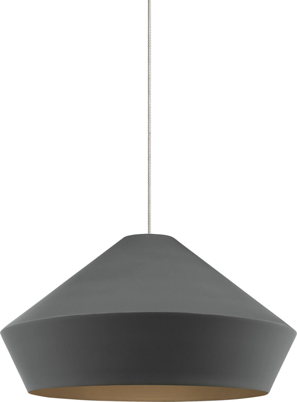 Brummel Pendant | Antique Bronze | Matte Charcoal Gray Monopoint Bulb(s) Not Included