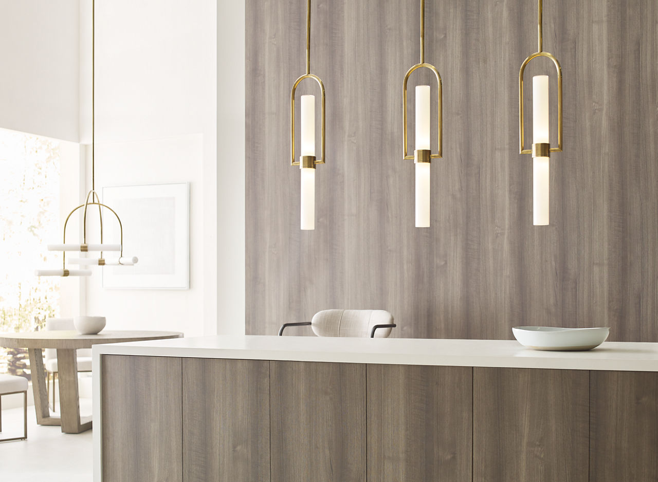 Calumn Pendant Natural Brass 3000K 90 CRI integrated led 90 cri 3000k 120v