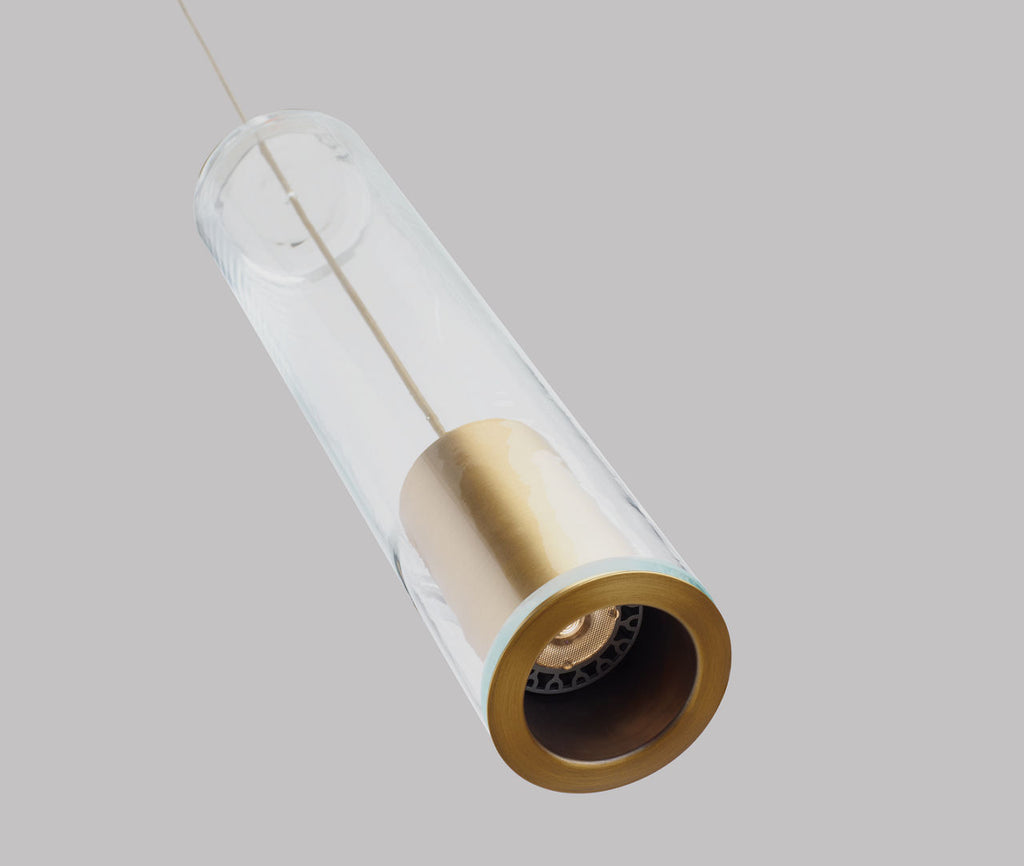 Captra Pendant | Aged Brass | Clear glass MonoRail Bulb(s) Included