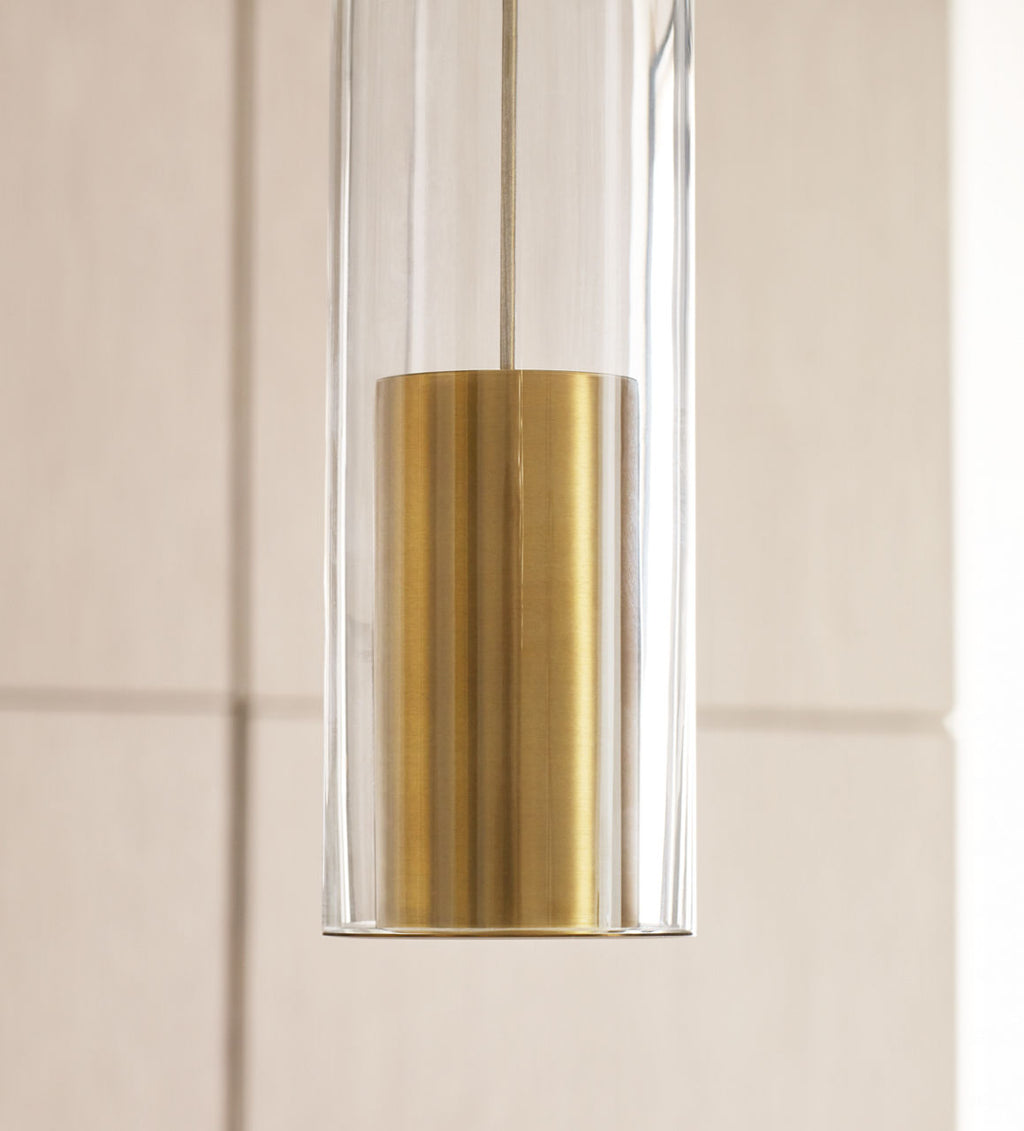 Captra Pendant | Aged Brass | Clear glass FreeJack Bulb(s) Included