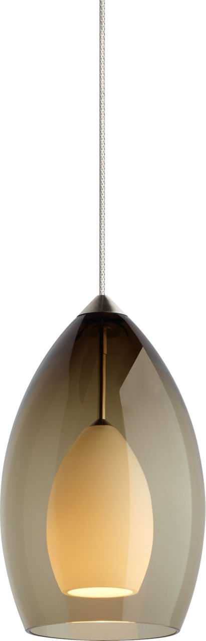 Fire Pendant | Satin Nickel | Smoke Glass MonoRail Bulb(s) Not Included