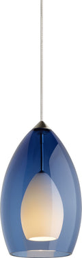 Fire Pendant | Satin Nickel | Steel blue Glass MonoRail Bulb(s) Not Included