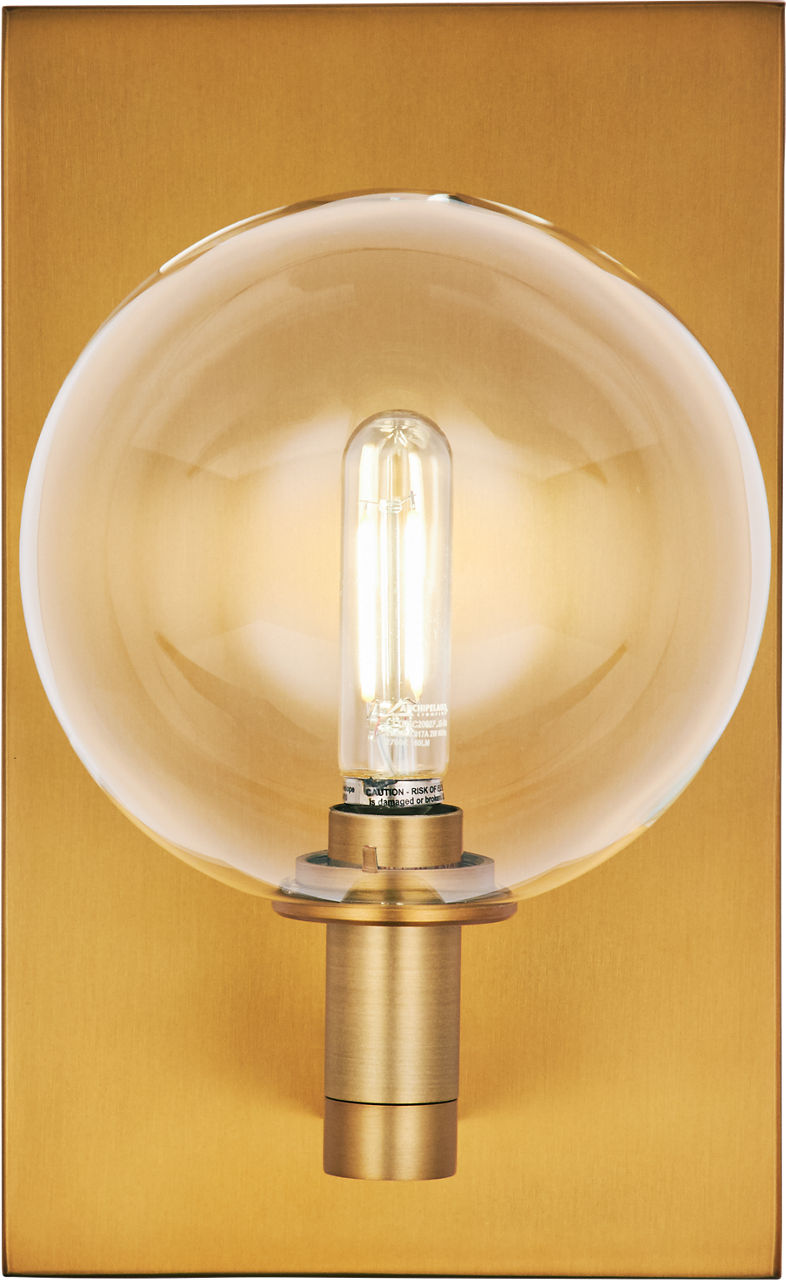 Gambit Single Wall Single Clear Aged Brass 2700K 90 CRI led t6 90 cri 2700k 120v (t20/t24)