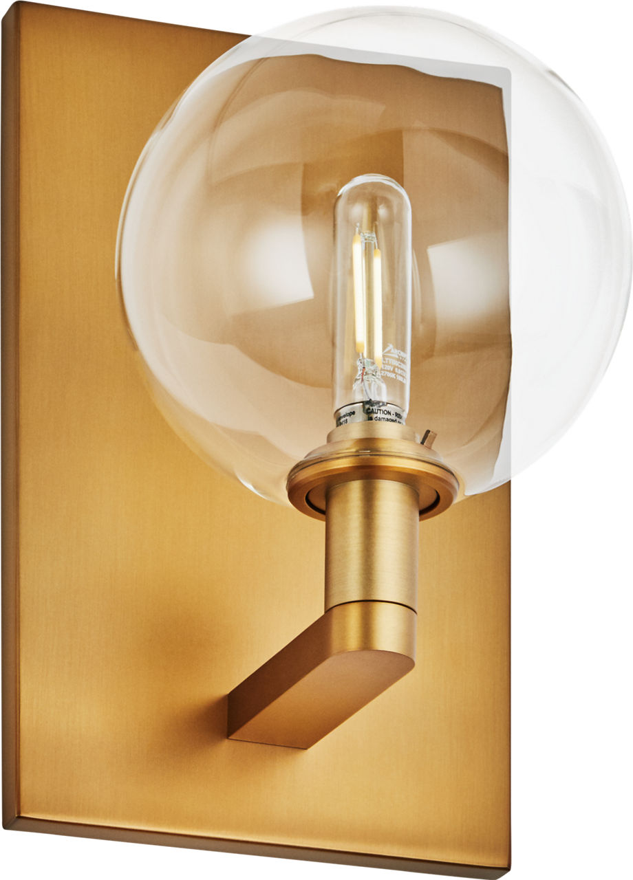 Gambit Single Wall Single Clear Aged Brass 2700K 90 CRI led t6 90 cri 2700k 120v (t20/t24)