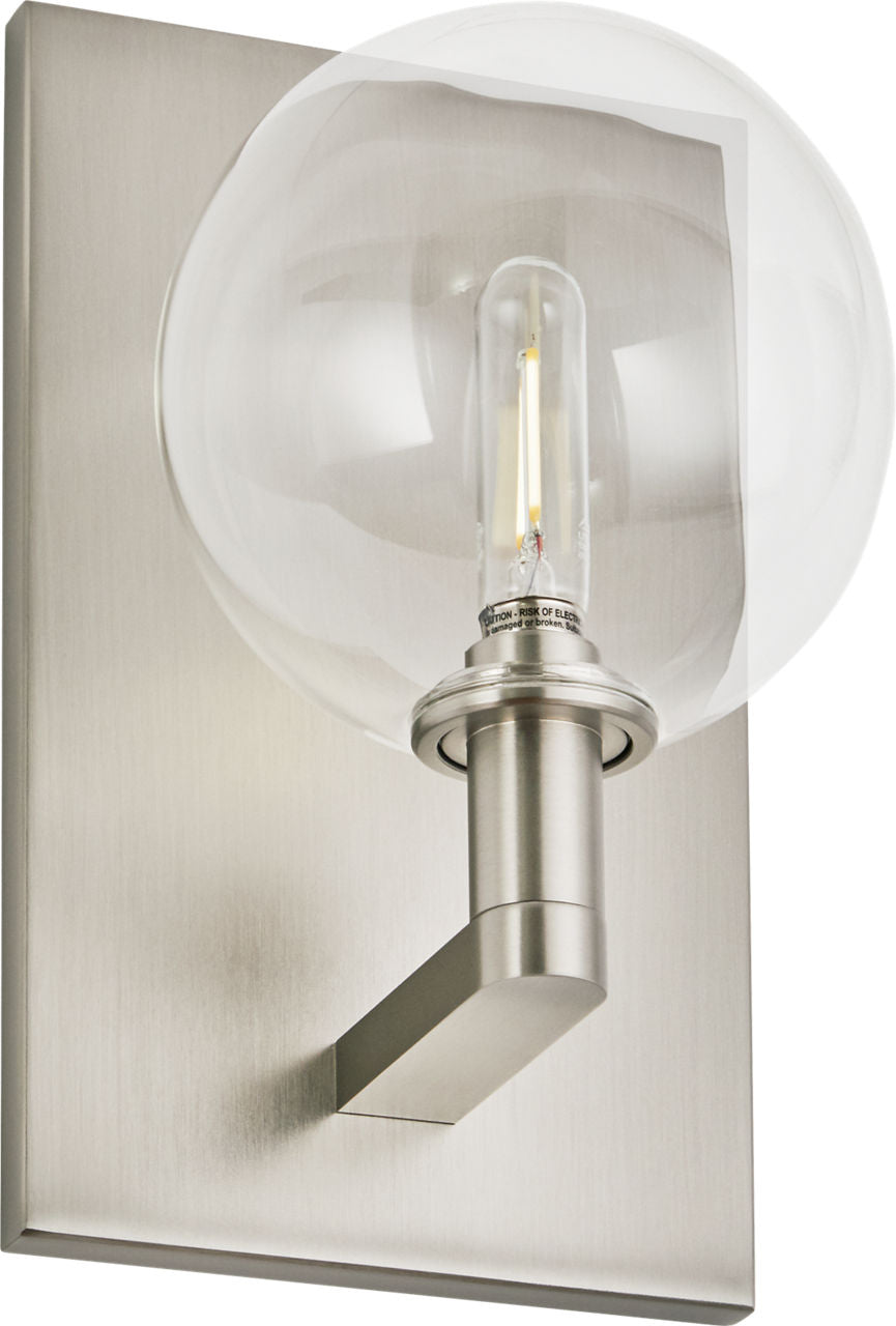 Gambit Single Wall Single Clear Satin Nickel Bulb Not Included