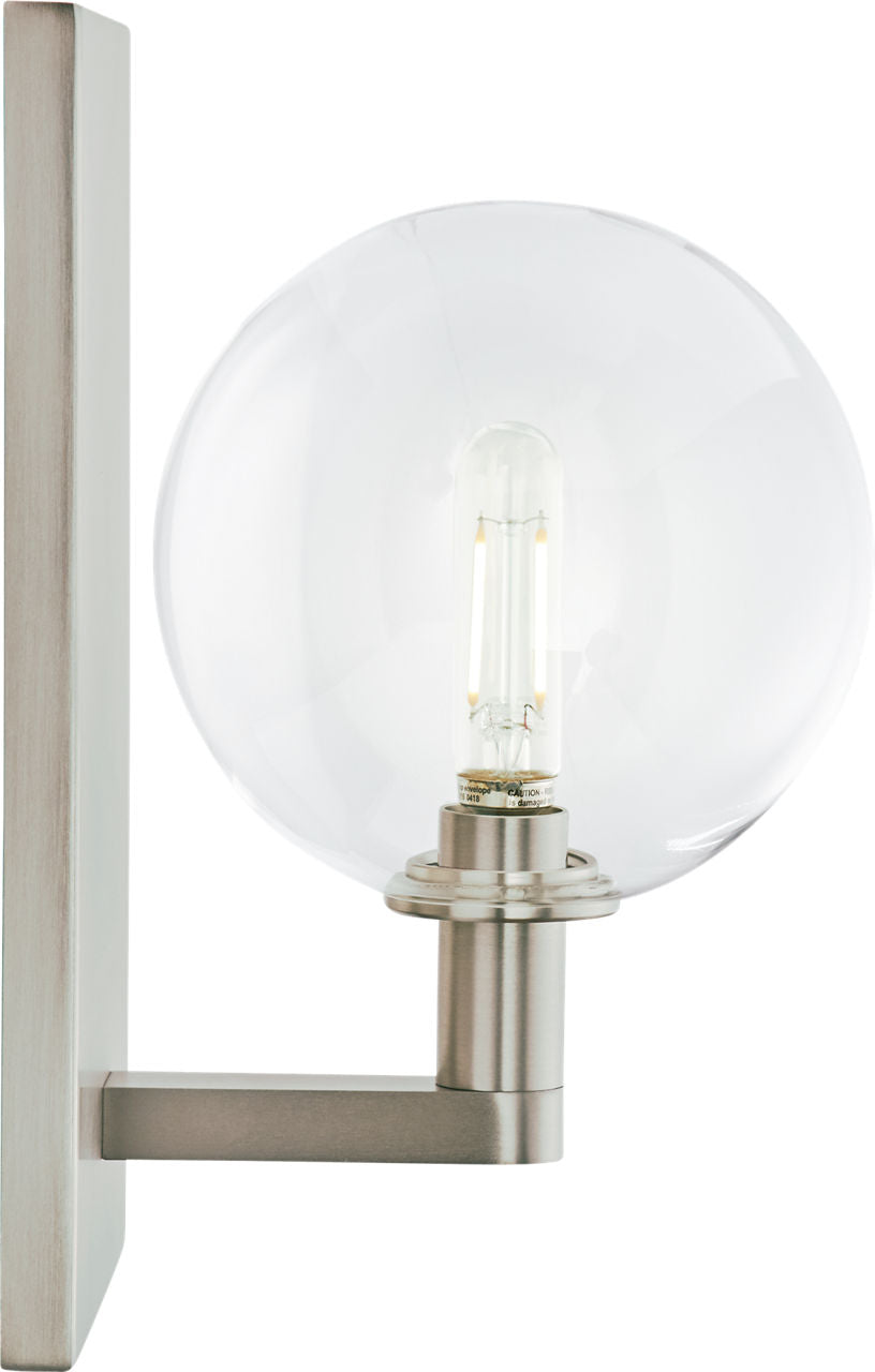 Gambit Single Wall Single Clear Satin Nickel Bulb Not Included