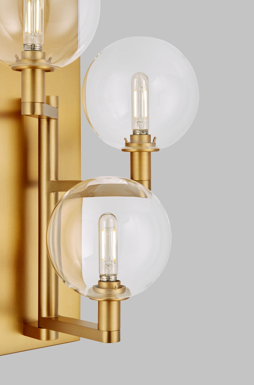 Gambit Triple Wall Triple Clear Aged Brass Bulb Not Included